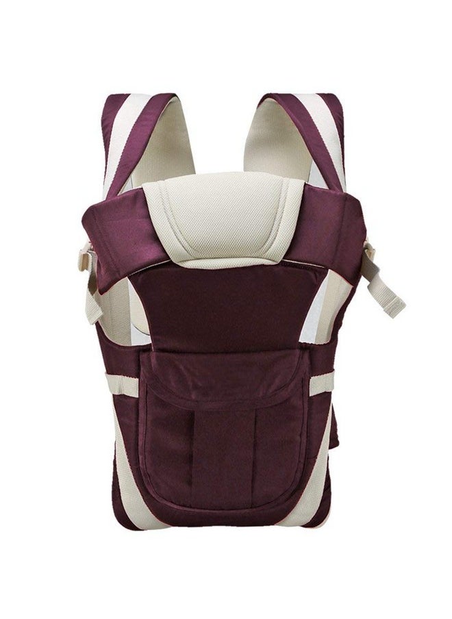 Chinmay Kids - 4-In-1 Adjustable Baby Carrier Cum Kangaroo Bag/Baby Carry Sling/Back/Front Carrier For Baby With Safety Belt And Buckle Straps For 0-18 Months Baby(Purple), Kid - Image 1