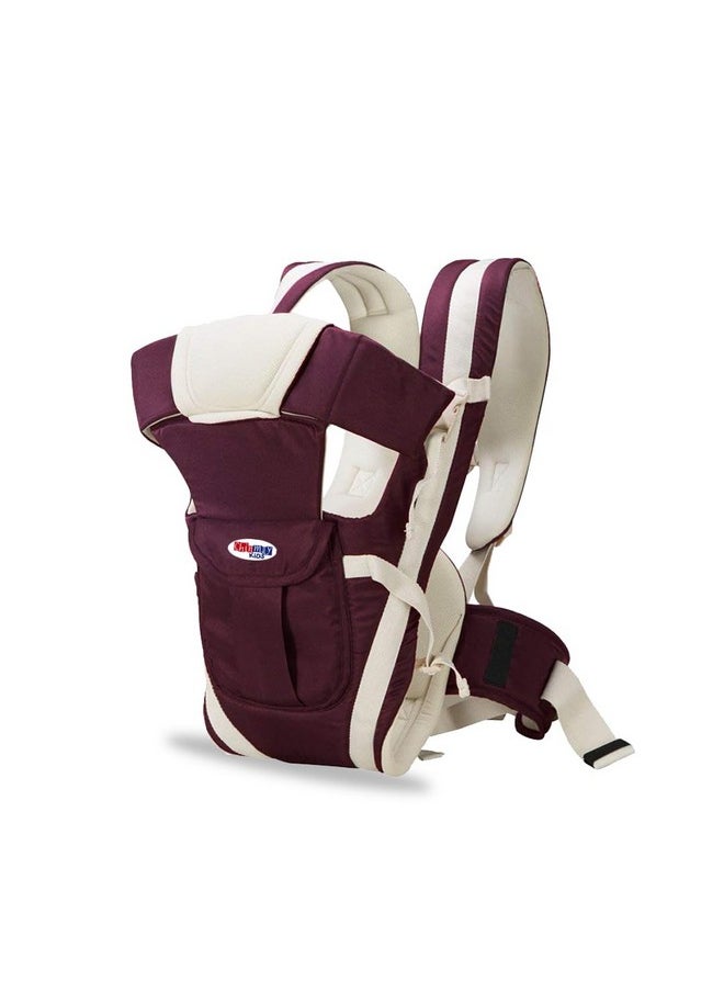 Chinmay Kids - 4-In-1 Adjustable Baby Carrier Cum Kangaroo Bag/Baby Carry Sling/Back/Front Carrier For Baby With Safety Belt And Buckle Straps For 0-18 Months Baby(Purple), Kid - Image 1