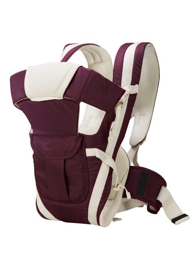 Chinmay Kids - 4-In-1 Adjustable Baby Carrier Cum Kangaroo Bag/Baby Carry Sling/Back/Front Carrier For Baby With Safety Belt And Buckle Straps For 0-18 Months Baby(Purple), Kid - Image 1