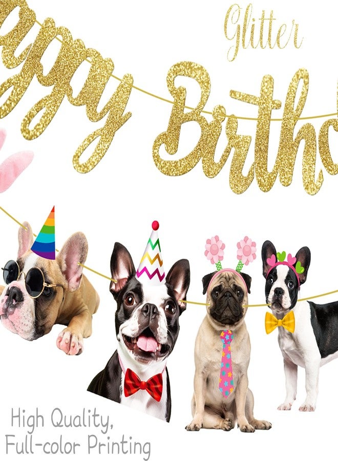 umoni 3Pcs Pug & French Bulldog Birthday Banners - Multicolor, Double Sided, 80x30 Inch Rectangular Party Banners for Dog Themed Celebrations - Image 4