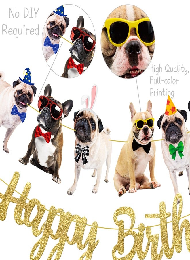 umoni 3Pcs Pug & French Bulldog Birthday Banners - Multicolor, Double Sided, 80x30 Inch Rectangular Party Banners for Dog Themed Celebrations - Image 3