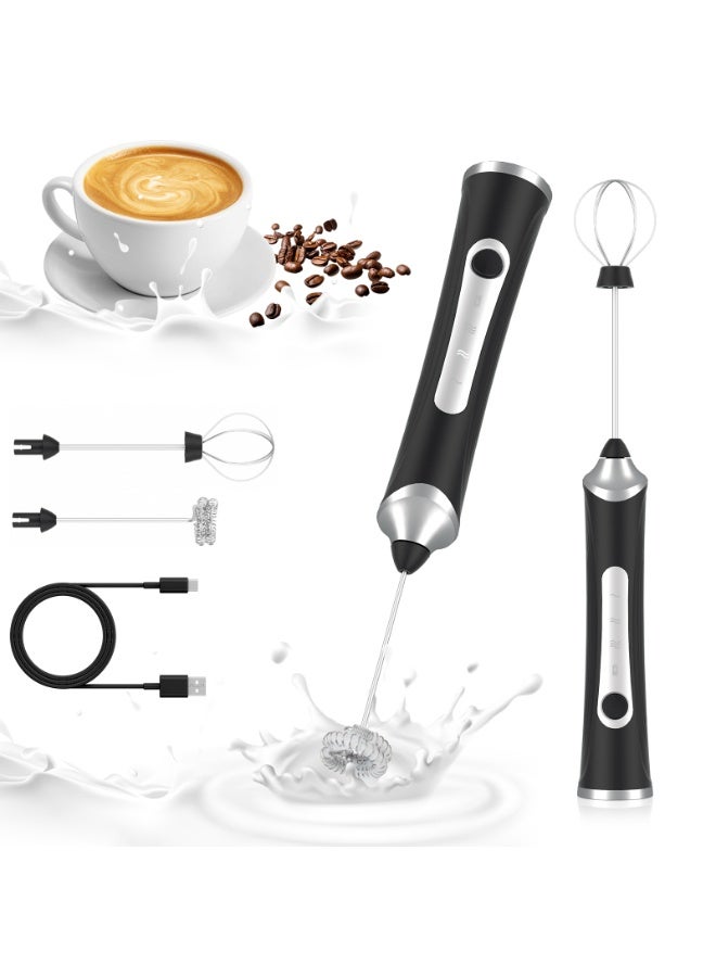 Besswin Rechargeable Electric Foam Maker | Milk Frother Handheld Foam Maker | 304 Stainless Steel Maker Whisk | 3 Speed | USB-C Charging | Low Noise | Compact Design Portable | Adjustable Coffee Lattes Cappuccinos and Baking - Image 1