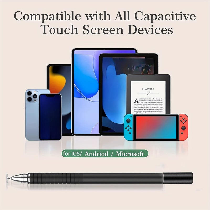 Universal Stylus 2 In 1 Precision Disc Pen For Touch Screens With 6 Replacement Tips - Image 5