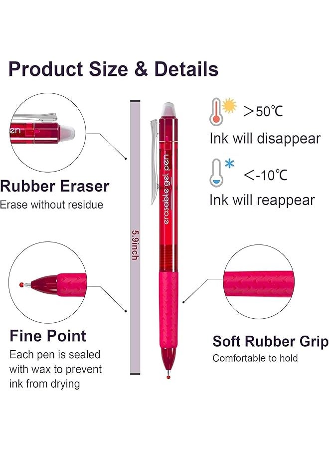 erorex - Erasable Gel Pens Heat Erasable Pen With 8 Colors Retractable Erasable Gel Pens Fine Point 0.7Mm Pens With Premium Comfort Grip Erasable Pens For Drawing Planner Crossword Puzzles - Image 1