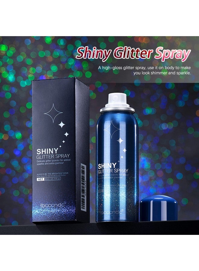 RoseFlower RoseFlower 2pcs Glitter Spray, Body Glitter Spray for Hair Face Skin, Fabric Glitter Spray for Clothing Clothes, Sparkle Shimmer Shiny Spray Hairspray for Stage Makeup Festival Party 2.11fl.oz - Image 2