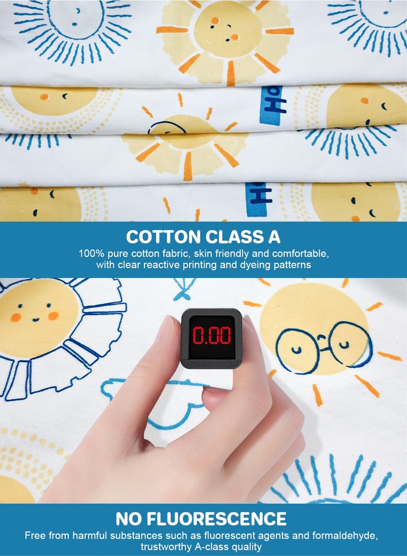 URbazaar Waterproof Crib Mattress Protector Sheets,%100 Cotton Fabric, Absorbent Crib/Toddler Mattress Protector, Quilted, Certified, Noiseless Machine Wash, Good Morning Sunshine  (5/6 cm ，4 sizes available) - Image 3