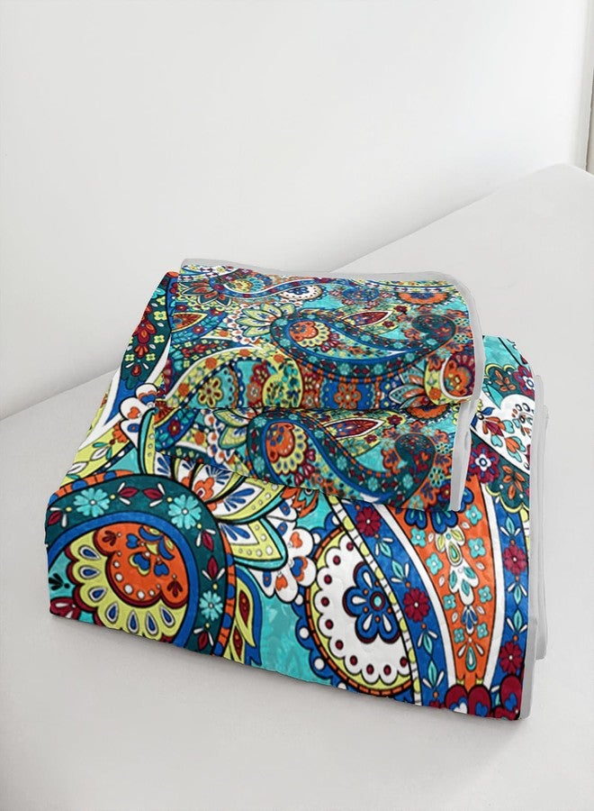 UEVBF Boho Style Queen Quilt Set,Bohemian Floral Quilt Beddding Set for Adults,Soft and Lightweight Bed Set for All Season,Colorful Quilted Beddding with 2 Pillowcases. - Image 5