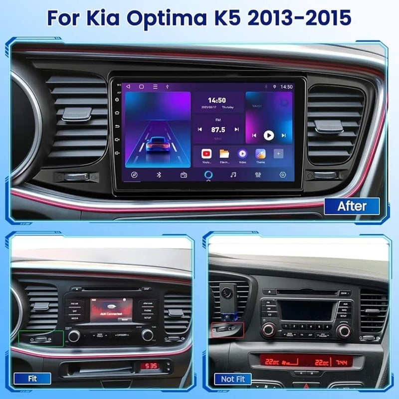 فيريكس مناسب لسيارة KIA Optima ستيريو Optima K5 شاشة أندرويد K5 2013-2015 مع Apple Carplay Android Auto لاسلكي واي فاي DSP FM&AM BT AHD كاميرا متضمنة واجهة سريعة (8 + 128 جيجابايت 8CORE Carplay) - Image 2