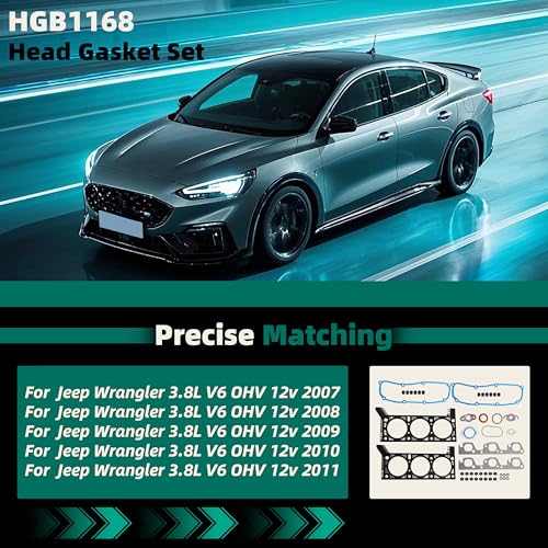 Riyhch Engine Head Gasket Set Fits for Jeep Wrangler 3.8L 2007 2008 2009 2010 2011,HGB1168 HS26326PT HS54740 MA-9761234927 - Image 4