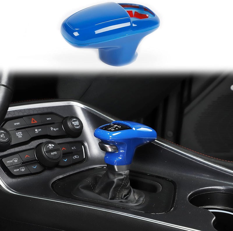 Voodonala for Challenger Charger ABS Gear Shift Shifter Knobs Cover Trim for 2015-2024+ Dodge Challenger Charger Interior Accessories 2018-2024+ Durango Dark Blue 3pcs - Image 1