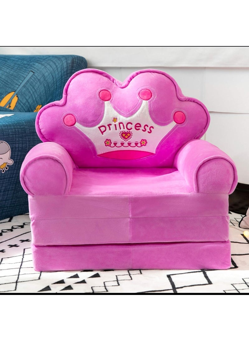 CONSILA CONSILA Kids Fiber Foldable Cartoon Princess Sofa Bed for Princess Seat Cushion Imported Soft Toy ChairSeat for Baby Sitting Decoration Gift Purpose Rocking Chair  - Image 2