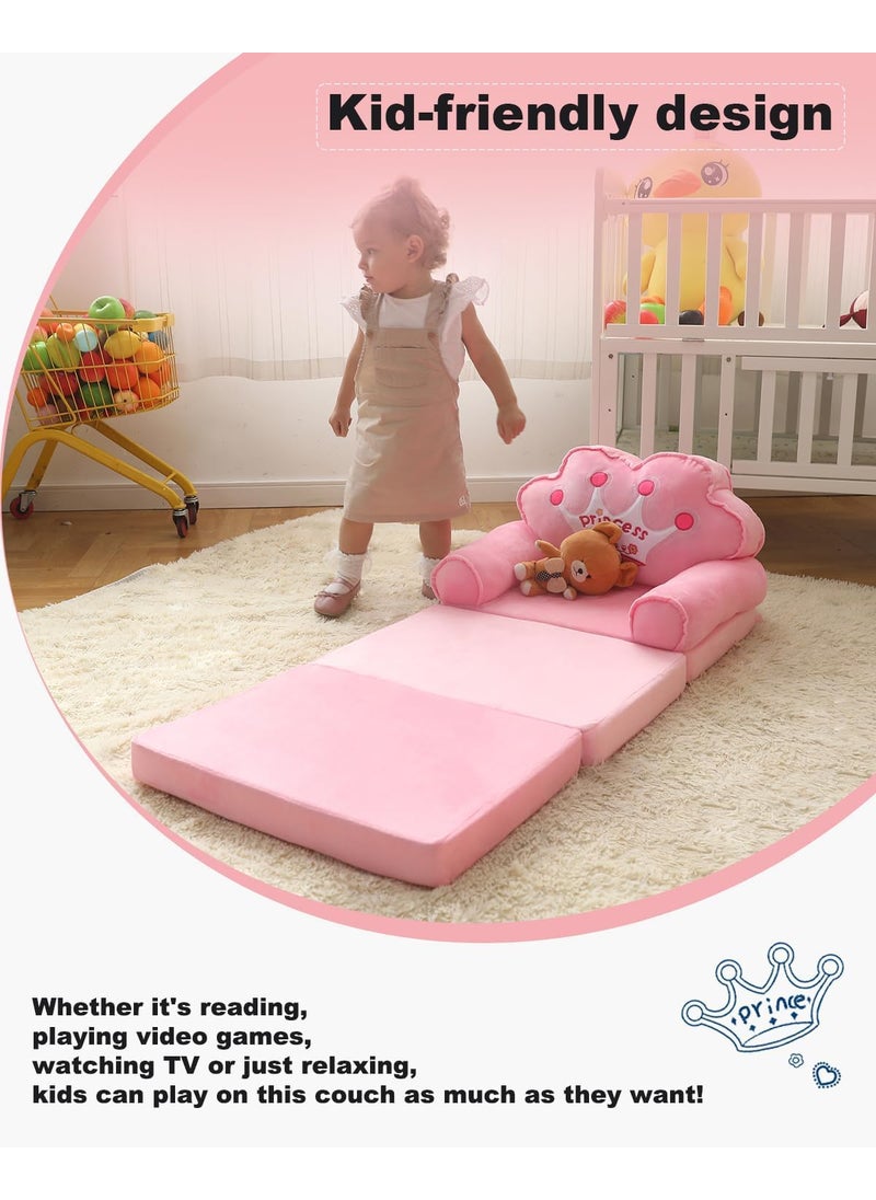 CONSILA CONSILA Kids Fiber Foldable Cartoon Princess Sofa Bed for Princess Seat Cushion Imported Soft Toy ChairSeat for Baby Sitting Decoration Gift Purpose Rocking Chair  - Image 5