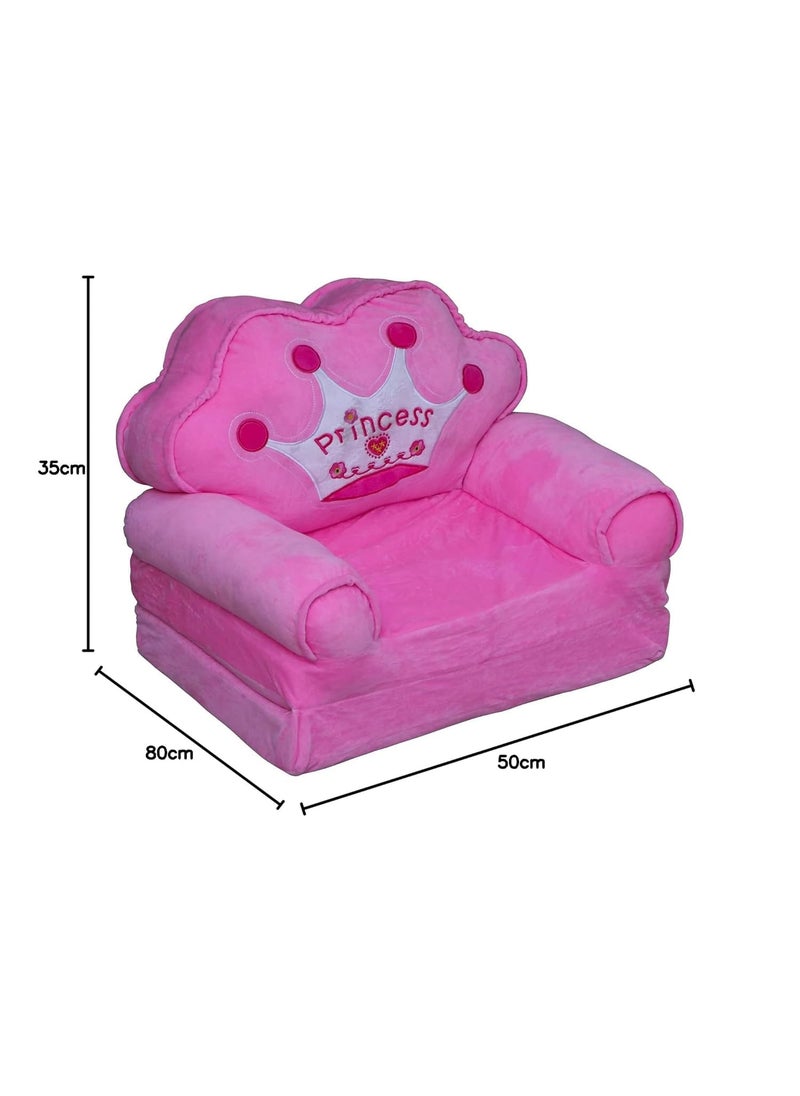 CONSILA CONSILA Kids Fiber Foldable Cartoon Princess Sofa Bed for Princess Seat Cushion Imported Soft Toy ChairSeat for Baby Sitting Decoration Gift Purpose Rocking Chair  - Image 3