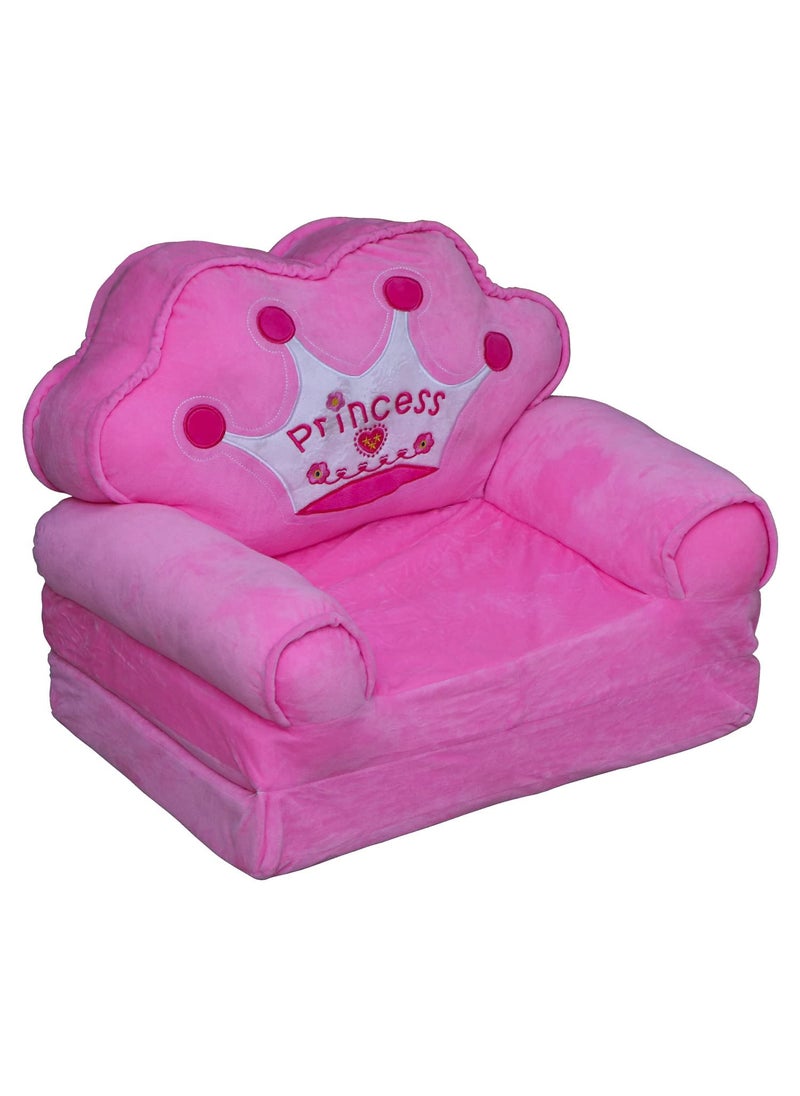 CONSILA CONSILA Kids Fiber Foldable Cartoon Princess Sofa Bed for Princess Seat Cushion Imported Soft Toy ChairSeat for Baby Sitting Decoration Gift Purpose Rocking Chair  - Image 1