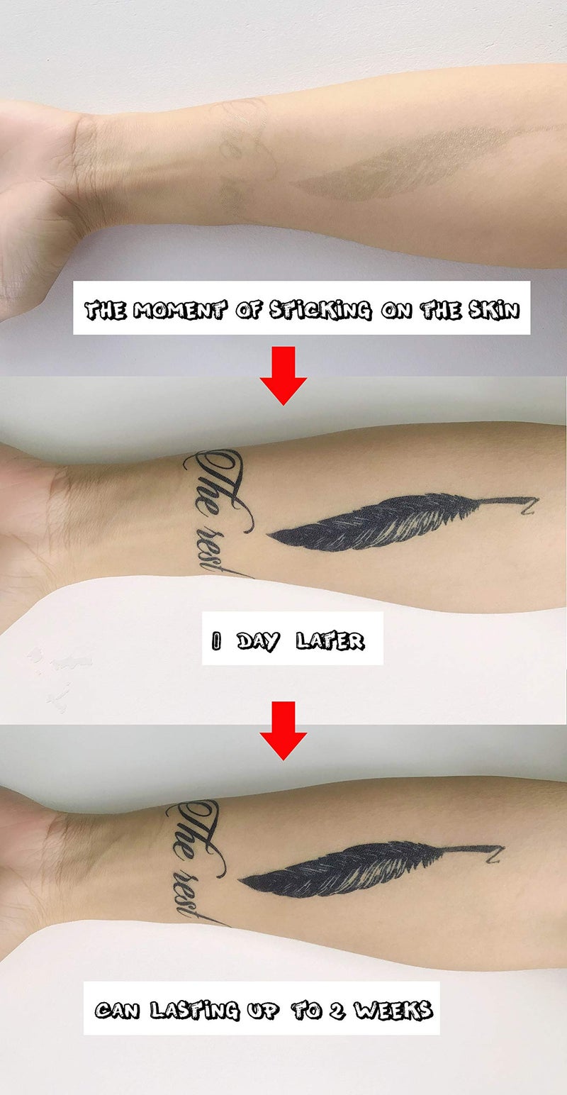 Leoars Semi-permanent Tattoos, 6-Sheet 2 Weeks Long Last Waterproof Small Cute Tattoos,Plant-Based Ink Tattoos Sticker for Adult Children - Image 2