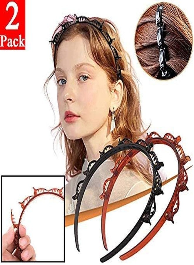 GrenzaFab 2 Pcs Trending Trunks Headbands Plastic and Resin Hair Twister, Hairstyle Braid Tool, Hair Clips For Girls And Women, Hairstyle Hairpin, Alligator Clips (Black & Brown) - Image 3
