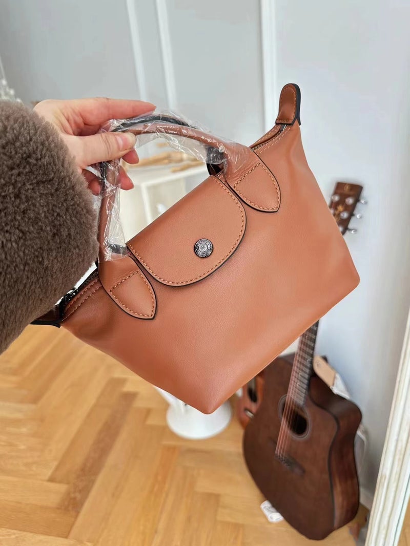 High Quality New Calfskin Underarm Bag Female Cowhide Hobo Messager Bag Large Capacity Shoulder Mini Dumpling Bag - Image 2