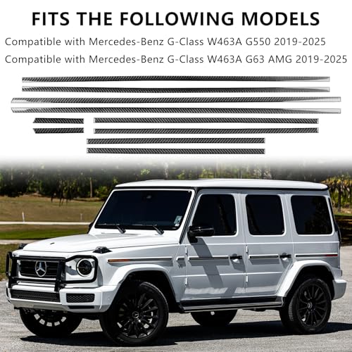 Fancemot تريم جانبي من ألياف الكربون الحقيقية Fancemot متوافق مع مرسيدس بنز G-Class G63 G550 W463A 2019-2025 - Image 2