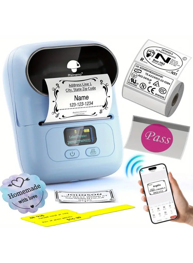 phomemo M110 Label Maker Portable Bluetooth ,Thermal Label Maker Printer Inkless Printing for Labels, Stickers, Images, QR Codes, Compatible with Android & iOS System - Image 1