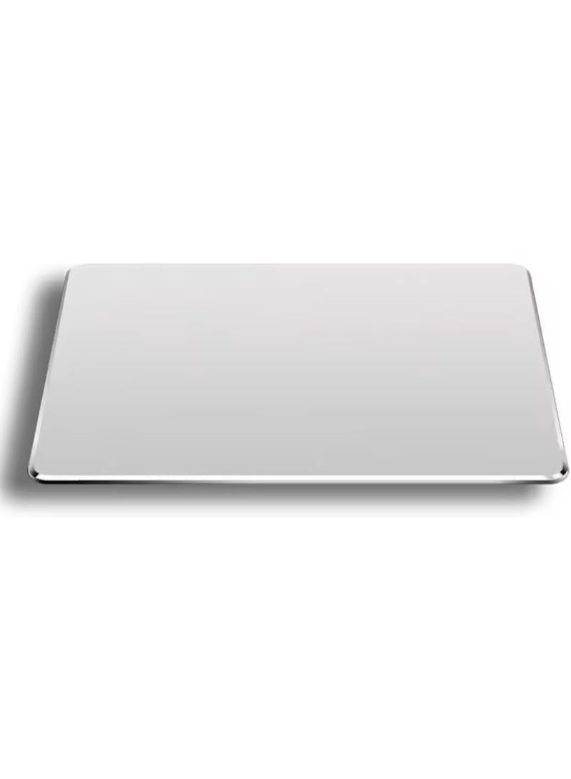 Generic valueable 1 Solid metal aluminum mouse pad for desktop, compatible with Magic Mouse and MacBook Pro-Air, with durable rubber feet for travel and home office use (silver). - Image 3