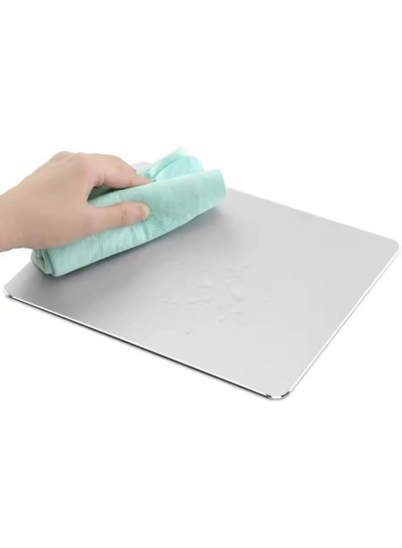 Generic valueable 1 Solid metal aluminum mouse pad for desktop, compatible with Magic Mouse and MacBook Pro-Air, with durable rubber feet for travel and home office use (silver). - Image 4