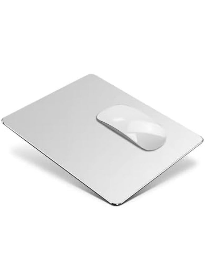 Generic valueable 1 Solid metal aluminum mouse pad for desktop, compatible with Magic Mouse and MacBook Pro-Air, with durable rubber feet for travel and home office use (silver). - Image 5