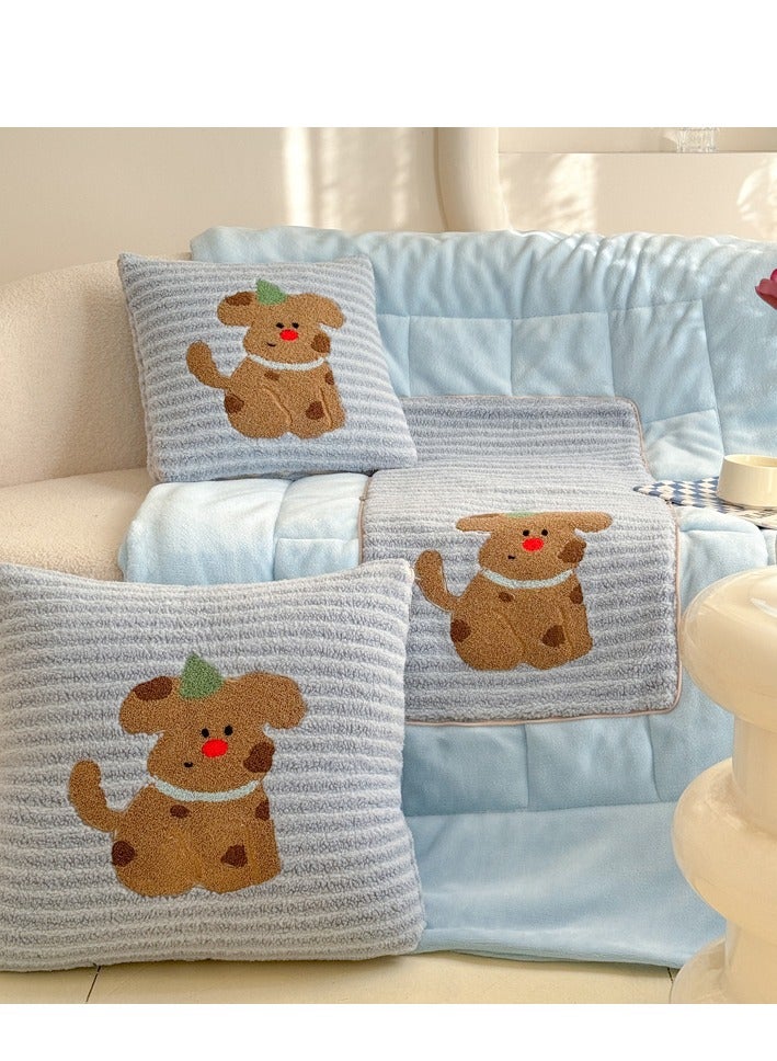 Towel Embroidery Pillow And Blanket Can Be Used For Both Car And Sofa Cushions, Suitable For Travel, Airplanes, Trains, Beds, Offices, And Rest  - Image 1