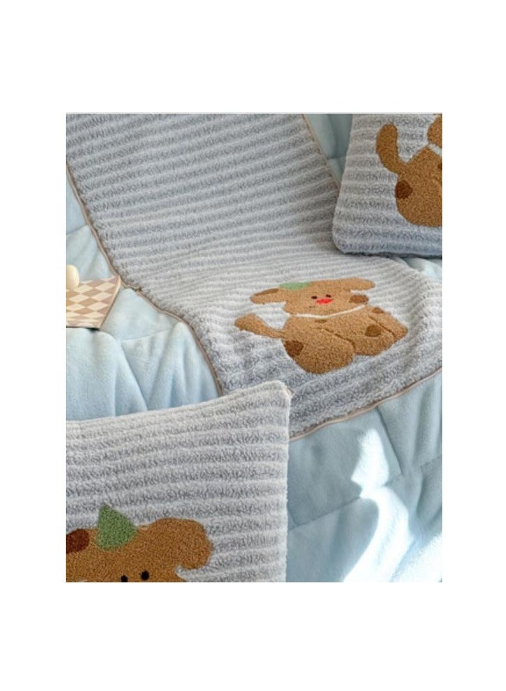 Towel Embroidery Pillow And Blanket Can Be Used For Both Car And Sofa Cushions, Suitable For Travel, Airplanes, Trains, Beds, Offices, And Rest  - Image 3