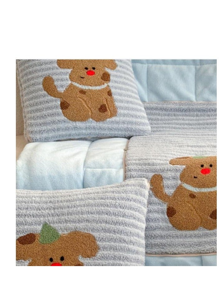 Towel Embroidery Pillow And Blanket Can Be Used For Both Car And Sofa Cushions, Suitable For Travel, Airplanes, Trains, Beds, Offices, And Rest  - Image 4