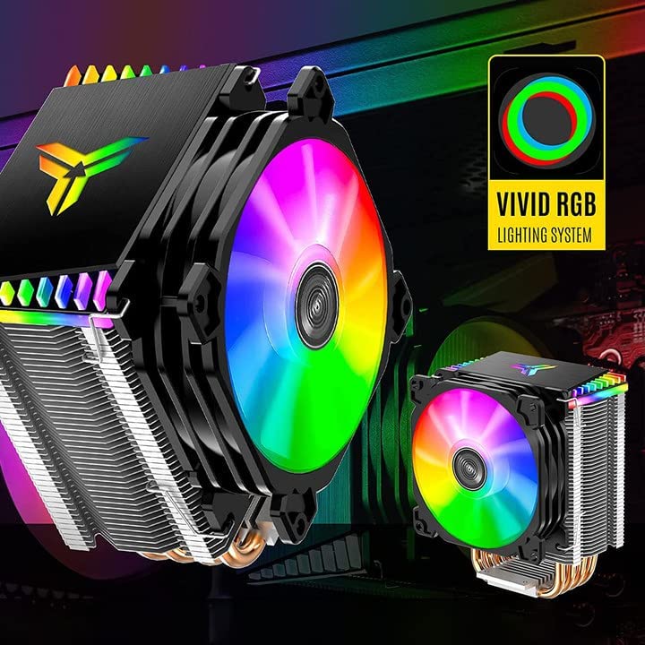 إكسفور مبرد هواء لوحدة المعالجة المركزية، CR1400 RGB مع 4 أنابيب حرارية، مروحة CPU RGB 126 مم، مراوح PWM قابلة للإزالة 92 مم، مزامنة إضاءة ARGB مع اللوحة الأم، موصل RGB 5V 4-pin لوحدة المعالجة المركزية AMD Ryzen/Intel LGA 1700 115X، أسود - Image 5