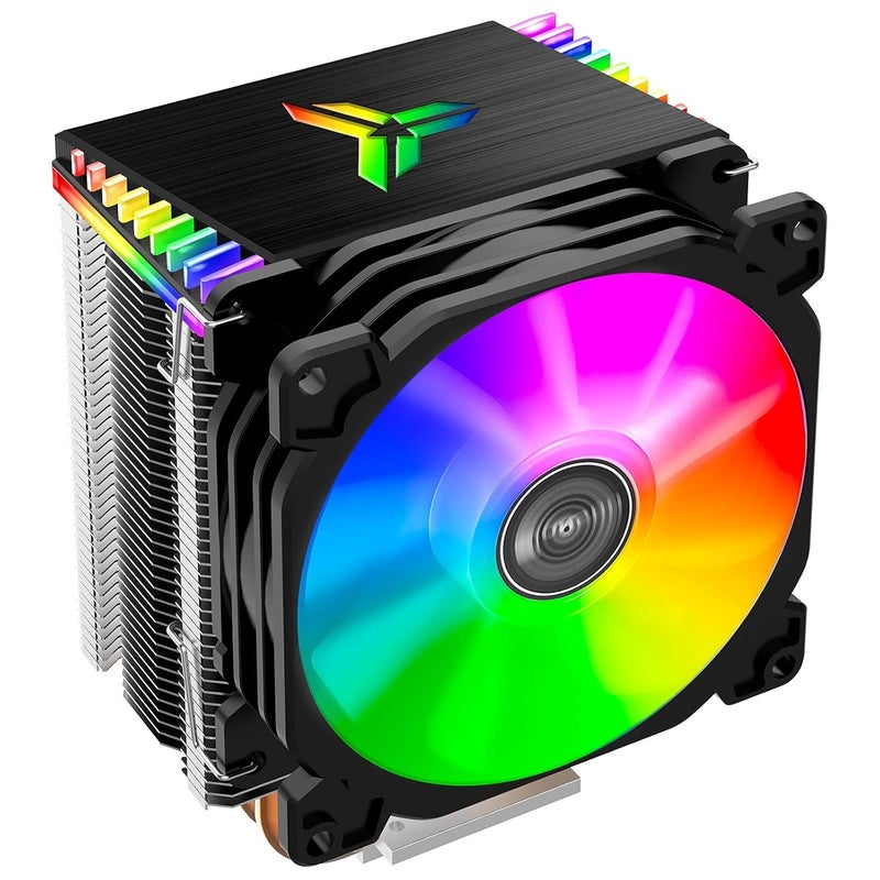 إكسفور مبرد هواء لوحدة المعالجة المركزية، CR1400 RGB مع 4 أنابيب حرارية، مروحة CPU RGB 126 مم، مراوح PWM قابلة للإزالة 92 مم، مزامنة إضاءة ARGB مع اللوحة الأم، موصل RGB 5V 4-pin لوحدة المعالجة المركزية AMD Ryzen/Intel LGA 1700 115X، أسود - Image 1