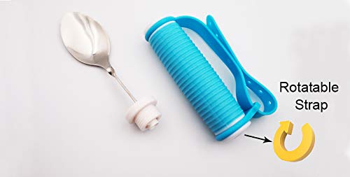 DOPHO Flexible Stainless Steel Spoon with Adjustable Strap 360 Degree Rotatable Eating AIDS Utensils for Disabled Patient Elder Arthritis People Handicapped (spoon) - Image 3