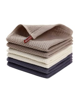 Hanayo 6 Pack Cotton Waffle Weave Kitchen Dish Cloths, Ultra Soft Absorbent Quick Drying Dish Towels, 13, 13 Inch  - Image 1