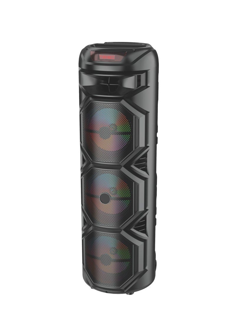 مايكروبلس مكبر صوت حفلات بلوتوث قابل لإعادة الشحن مع جهاز تحكم عن بعد، صوت قوي، أضواء وامضة، ودعم بطاقة SD - مثالي للرحلات والتجمعات Ps-4844 - Image 1