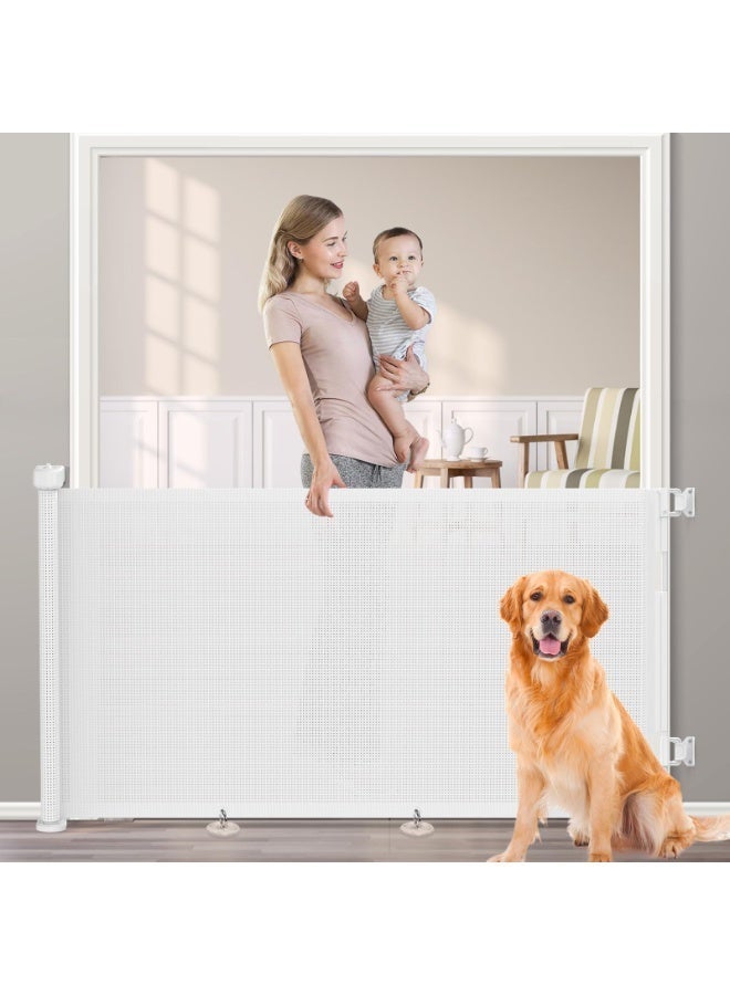 Watermelon Baby Safety Gate, Retractable 180cm Wide 86cm Height Extra Large Child Proof Gate for Baby & Pets, No Drill Pet Gate with Reinforced Mesh, One Hand Lock for Stairs Doorways Kitchen Home - Image 1