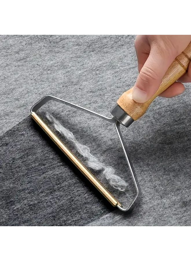 3pcs Wooden Handle Manual Lint Remover for Clothes Furniture Carpets Pet Hair Removal - Image 1