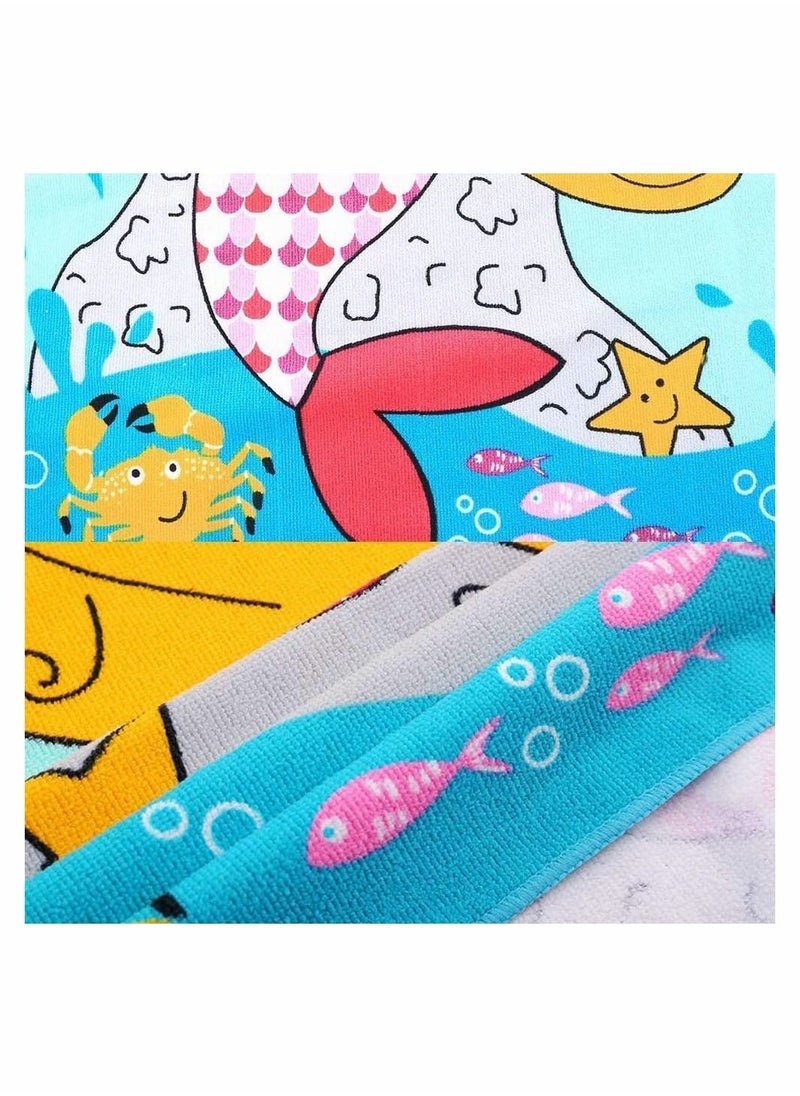 Y&D Kids Hooded Beach Towel, Swimming Bathrobe Lightweight Bath Towel for Toddler Age 1-6 Years Old Boys and Girls, Mermaid  - Image 5