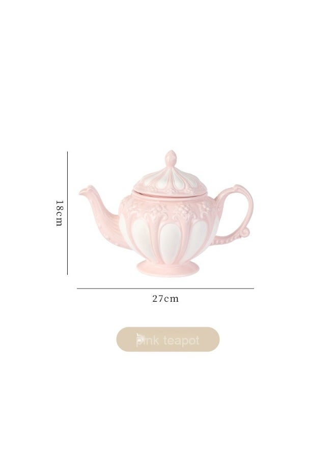 xozgdovg Vintage English Embossed Palace Style Coffee Cup Afternoon Tea Set 
