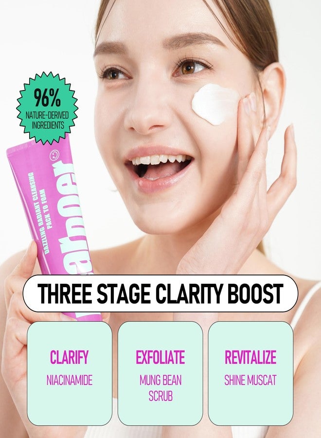 Dear Doer Dazzling Radiant Cleansing Pack to Foam - 3-in-1 Wash-Off Mask & Exfoliator & Cleanser w/Fresh Grape Extract & Niacinamide - Vitamin C and Resveratrol for Dry, Dull Skin (3.38 fl oz) - Image 5