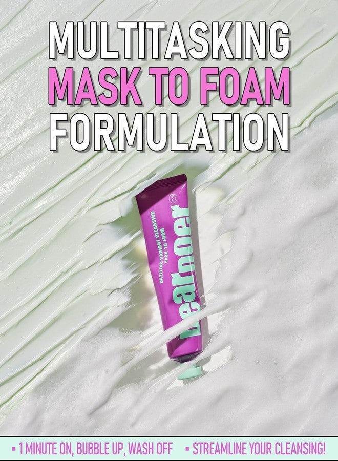 Dear Doer Dazzling Radiant Cleansing Pack to Foam - 3-in-1 Wash-Off Mask & Exfoliator & Cleanser w/Fresh Grape Extract & Niacinamide - Vitamin C and Resveratrol for Dry, Dull Skin (3.38 fl oz) - Image 3