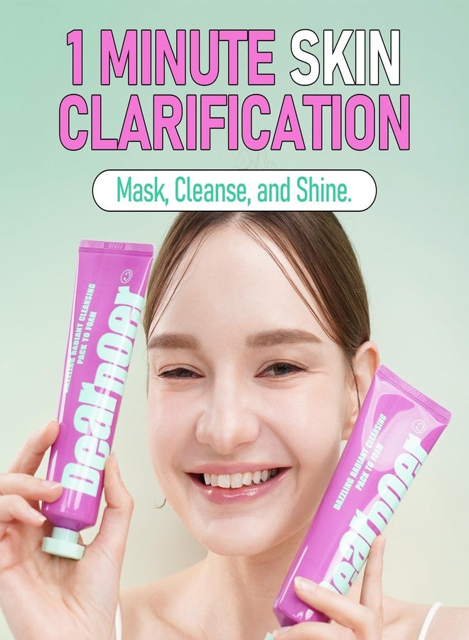 Dear Doer Dazzling Radiant Cleansing Pack to Foam - 3-in-1 Wash-Off Mask & Exfoliator & Cleanser w/Fresh Grape Extract & Niacinamide - Vitamin C and Resveratrol for Dry, Dull Skin (3.38 fl oz) - Image 2