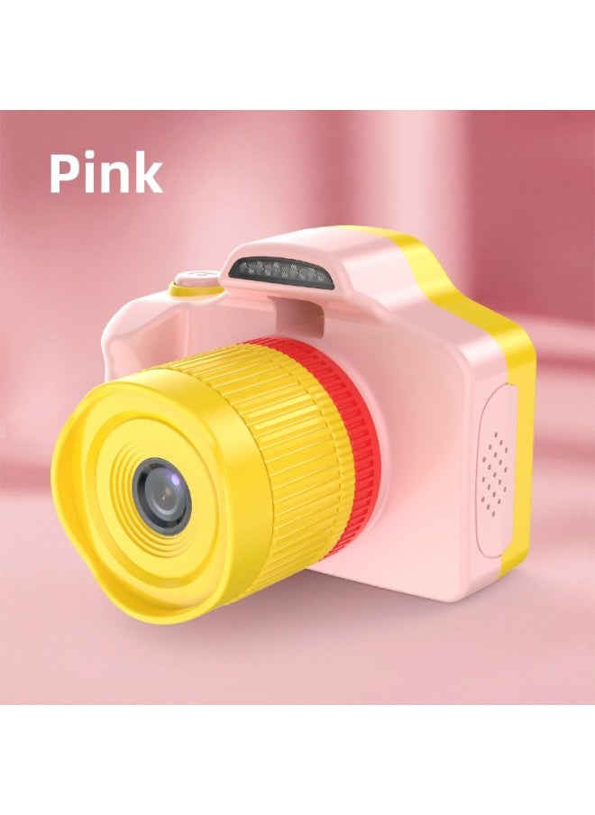 Generic HD Digital Camera Travel Student Party Portable Small Vlog Campus Camera Boys And Girls Birthday Gift-Body Color:S8 Pink-HD Pixel-big Head Sticker Filter  - Image 1