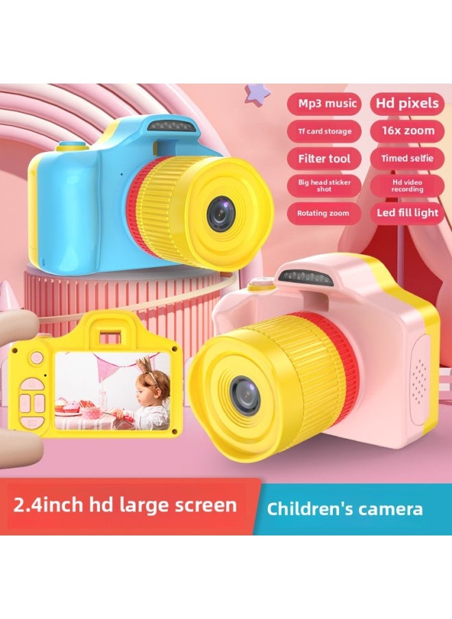 Generic HD Digital Camera Travel Student Party Portable Small Vlog Campus Camera Boys And Girls Birthday Gift-Body Color:S8 Pink-HD Pixel-big Head Sticker Filter  - Image 2