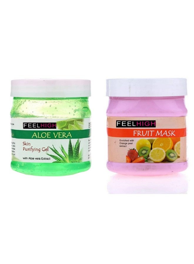 Feelhigh Face & Body Aloe Vera Gel 500ml And Face Mask500ml -Skin Care Products (AloeveraGelAndFruitmask) - Image 1