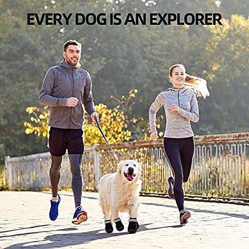 KUTKUT Dustproof Dog Boots for Hardwood Floor | Breathable Dog Shoes | Dog Booties with Reflective Rugged Anti-Slip Sole| Outdoor Paw Protectors with Rubber Soles for Hiking and Running - Image 4