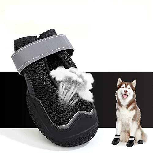 KUTKUT Dustproof Dog Boots for Hardwood Floor | Breathable Dog Shoes | Dog Booties with Reflective Rugged Anti-Slip Sole| Outdoor Paw Protectors with Rubber Soles for Hiking and Running - Image 2