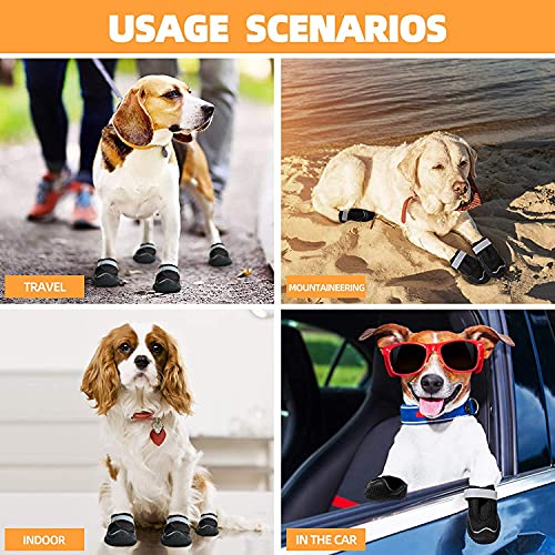 KUTKUT Dustproof Dog Boots for Hardwood Floor | Breathable Dog Shoes | Dog Booties with Reflective Rugged Anti-Slip Sole| Outdoor Paw Protectors with Rubber Soles for Hiking and Running - Image 3