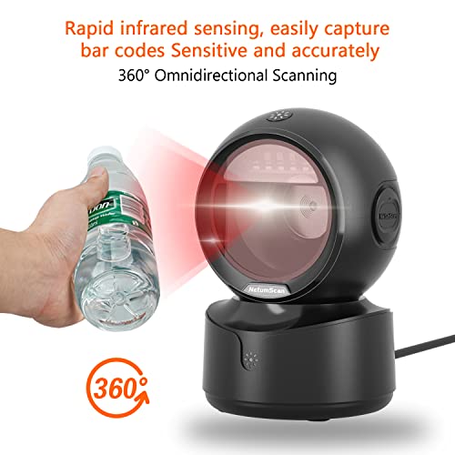 NetumScan Automatic Omnidirectional Desktop Barcode Scanner, Hands-Free USB Wired QR Barcode Reader, 1D 2D Bar Code Image Sensing for Warehouse, Supermarket, Retail Store, Bookstore Pos System - Image 2