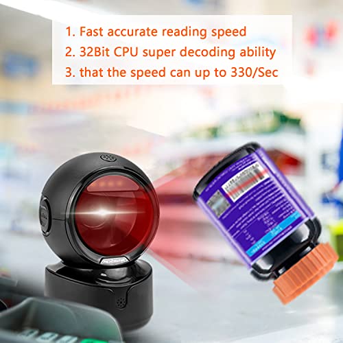 NetumScan Automatic Omnidirectional Desktop Barcode Scanner, Hands-Free USB Wired QR Barcode Reader, 1D 2D Bar Code Image Sensing for Warehouse, Supermarket, Retail Store, Bookstore Pos System - Image 5
