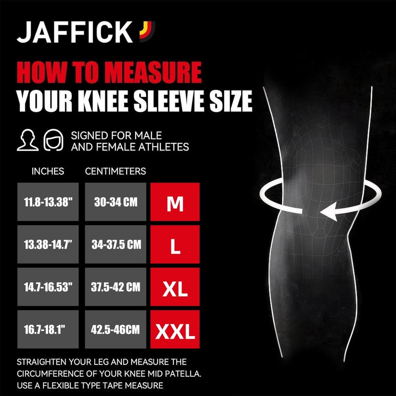 Jaffick 7mm Neoprene Knee Sleeves Support (1 Pair) & Compression Wraps - Lifting Sleeve for The Best Squats Weightlifting, Powerlifting Squats, Fitness for Men & Women - Image 2